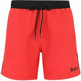 BOSS Orange Kratke kopalne hlače 'Starfish' rdeča / črna