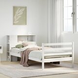 vidaXL Knjižna postelja brez vzmetnice bela 100x200 cm trdna borovina | Shoptok.si