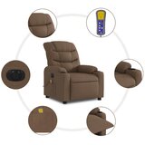  Električni masažni naslonjač od tkanine smeđi | shoptok.hr