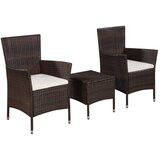 Poli 3-dijelni bistro set od poliratana smeđi Cijene