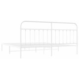  Metalni okvir za krevet s uzglavljem bijeli 193x203 cm | shoptok.hr