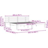  Konstrukcija postelje Voščeno rjava 200 x 200 cm Trdna borovina, (5000022989) | Shoptok.si