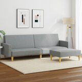  The Living Store Kavč dvosed s stolčkom za noge svetlo sivo blago - Kavč Z Ležiščem, (21494866) | Shoptok.si