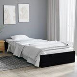 Maison Chic Posteljni okvir - Enojna postelja - Postelja za odrasle črn iz trdnega lesa 75x190 cm-J14163, (21767267) | Shoptok.si