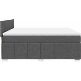  Krevet s oprugama i madracem tamnosivi 200 x 200 cm od tkanine | shoptok.hr