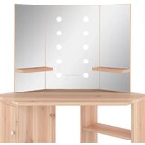 vidaXL Kutni toaletni stolić s LED svjetlom boja hrasta 111x54x141,5cm | shoptok.hr