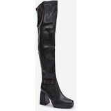 Boto Knee High Heeled Boots Black Liatheia | Shoptok.si