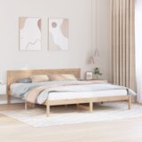 vidaXL Okvir postelje iz borovega lesa Naravni les Trden bor 200 x 200 cm | Shoptok.si