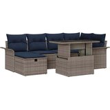  Sjedeća garnitura za vrt 7 kom. Siva poliratan 242,5 x 132,5 x 85 cm | Shoptok.si