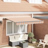vidaXL retraktilna tenda rumena in oranžna ter bela | Shoptok.si