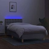  Krevet box spring s madracem LED svjetlosivi 80x200 cm tkanina | shoptok.hr