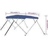 vidaXL tenda bimini s 4 luka plava 243 x 210 x 137 cm | shoptok.hr