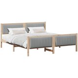  Okvir kreveta s uzglavljem Smeđa i svijetlo siva 180 x 200 cm | shoptok.hr