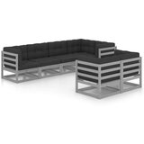  Sedežna garnitura 7-delna z blazinami trdna borovina | Shoptok.si