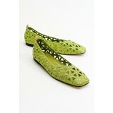 LuviShoes Bonne Women's Green Flats Cene