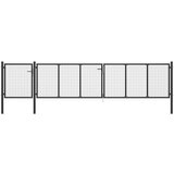 vidaXL vrtna vrata jeklena 500x100 cm antracitna | Shoptok.si