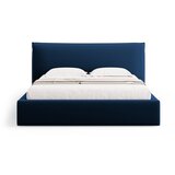 Milo Casa Temno modra oblazinjena zakonska postelja s prostorom za shranjevanje z letvenim dnom 160x200 cm Elio – | Shoptok.si