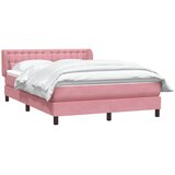  Krevet s oprugama i madracem ružičasti 140x210 cm baršunasti | shoptok.hr