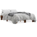 Maison Chic Posteljni okvir - Dvoposteljna postelja - Zakonska postelja dimljeni hrast 120x190 cm inž. les in kovina-J14223, (21773198) | Shoptok.si