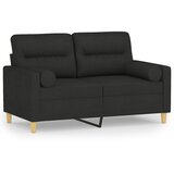 Maison Chic kavč - Sofa - Kanape dvosed z blazinami črn 120 cm blago, (21727286) | Shoptok.si