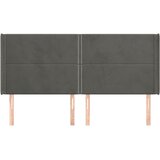  Uzglavlje s ušima tamnosivo 203x16x118/128 cm baršunasto | shoptok.hr