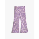 Koton Girl's Lilac Patterned Jeans