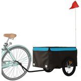 Prikolica Kolesarska prikolica črna in modra 45 kg železo | Shoptok.si