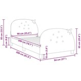  Otroški posteljni okvir z vznožjem Roza 90 x 200 cm Žamet, (5000104630) | Shoptok.si
