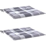  Jastuci za vrtne stolice 2 kom sivi karirani 50x50x4 cm tkanina | shoptok.hr