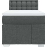 vidaXL Box spring postelja z vzmetnico temno siva 90x200 cm blago | Shoptok.si