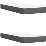 vidaXL Box spring postelja z vzmetnico temno siva 200x200 cm blago | Shoptok.si