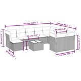  11-dijelni set vrtnih sofa od poliratana s jastucima crni | shoptok.hr