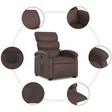  Električna naslonjač na podizanje od umjetne kože smeđi | shoptok.hr