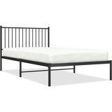 Maison Chic Kovinski Posteljni okvir - Enojna postelja - Postelja za odrasle z vzglavjem črn 107x203 cm, (21694403) | Shoptok.si