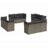  12-dijelni set vrtnih sofa od poliratana s jastucima sivi | shoptok.hr