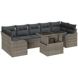 vidaXL 8-dijelni set vrtnih sofe s jastučićima siva poli ratan, 2-sjedna vrtna sofa s jastučićima siva poli ratan Cijene