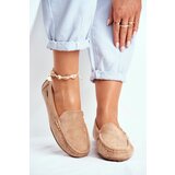 EVENTO PE1 Women's Beige Suede Morreno Moccasins | Shoptok.si