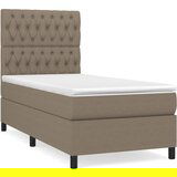 Maison Chic Box spring postelja - Vzmetna postelja z vzmetnico taupe 90x190 cm blago SL6543, (21887267) | Shoptok.si