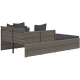LEŽAJ za sunčanje s jastucima sivi 182 x 118 x 63 cm poliratan | shoptok.hr