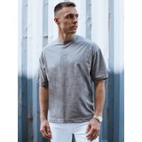 DStreet T-shirt męski z nadrukiem ciemnoszary | ePonuda.com