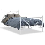  Metalni okvir kreveta uzglavlje i podnožje bijeli 107x203 cm | shoptok.hr