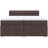  Krevet s oprugama i madracem tamnosmeđi 200x200 cm od tkanine | shoptok.hr