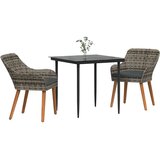  Vrtni set za objed 3 kom. Siva poliratan | shoptok.hr