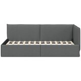  Kutni okvir kreveta s uzglavljem Tamno siva 80 x 200 cm tkanina | shoptok.hr