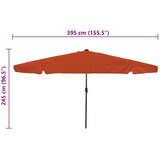  Vrtni suncobran Terakota 395 x 395 x 245 cm Poliester | shoptok.hr