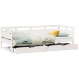 vidaXL dnevna postelja s predali bela 90x200 cm trdna borovina | Shoptok.si