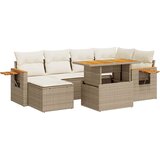  7-dijelni set vrtnih sofa s jastucima bež od poliratana bagrem | Eponuda.ba