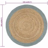  Ručno rađeni tepih od jute s maslinastozelenim rubom 240 cm | shoptok.hr