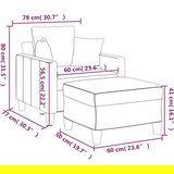  Fotelja s tabureom krem 60 cm od tkanine | shoptok.hr