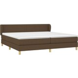  Box spring postelja z vzmetnico temno rjav 200x200 cm blago, (20930414) | Shoptok.si
